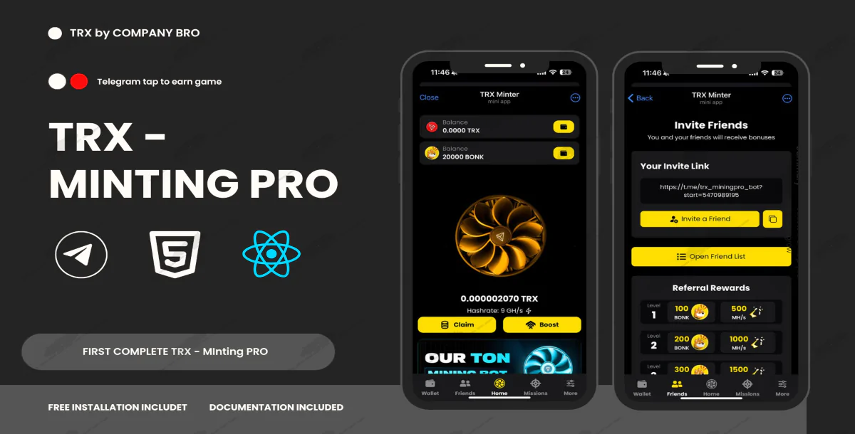 TRX Minting PRO: The Premier TRX Mining Game on Telegram